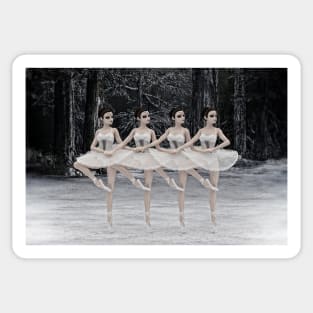 Four Little Swans Ballet Dancers Sticker